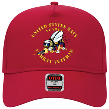 Load image into Gallery viewer, Baseball Cap - Navy - Seabee - Combat Veteran - No Shadow