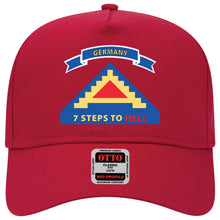 Load image into Gallery viewer, Baseball Cap - 7th United States Army w 7 Steps Hell w Scroll X 300
