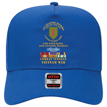 Load image into Gallery viewer, Baseball Cap - 1st Infantry Division - 2nd Bn, 28th Inf Regiment - VN Ribbon Rack Special - BS w 1OLF, PH, AM, NDSM, VCM 4 Campaign Stars, VN SVC Medal