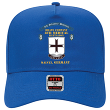 Load image into Gallery viewer, Baseball Cap - Bravo Company - 8th Medical Battalion, 8th Infantry Division Scroll - Maintz Germany X 300