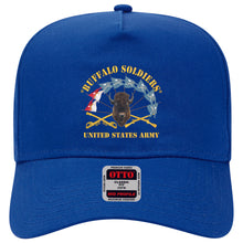 Load image into Gallery viewer, Baseball Cap - Buffalo Soldiers - Infantry - Cavalry Guidons w Buffalo Head - US Army X 300