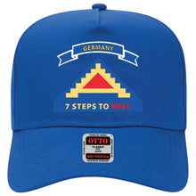 Load image into Gallery viewer, Baseball Cap - 7th United States Army w 7 Steps Hell w Scroll X 300