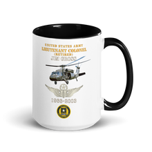 Load image into Gallery viewer, White Ceramic Mug with Color Inside - Army - US Army - LTC Jim Gross - Retired - Aviator Helmet UH 60 Blackhawk - Soldier for Life - 1966-2003 - V1 X 300