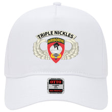 Load image into Gallery viewer, Baseball Cap - Airborne Badge - 555th Parachute Infantry Bn - SSI w Triple NicklesTab X 300