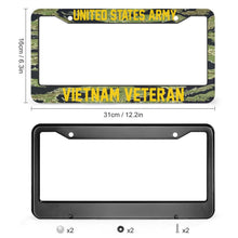 Load image into Gallery viewer, VIETNAM VETERAN - All Over Print License Plate Frame License Plate Frame Black