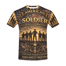 Load image into Gallery viewer, Men's All Over Print Crew Neck T-Shirt - Tribute Tee - United States American Soldier