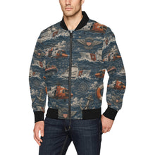 Load image into Gallery viewer, Bomber Jacket - Vintage Coast Guard Maritime Pattern