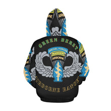 Load image into Gallery viewer, Men's All Over Print Hoodie (USA Size) (Model H13) - Emblem - SOF - Airborne Ranger - Green Beret