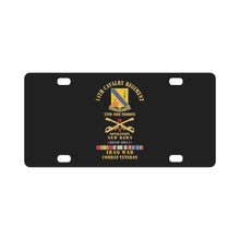 Load image into Gallery viewer, Army - 14th Cavalry Regiment w Cav Br - 2nd Squadron - OND - 2010-2011 - Red Txt Cbt Vet w IRAQ SVC Classic License Plate