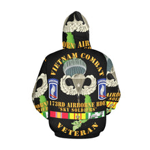 Load image into Gallery viewer, Men's All Over Print Hoodie (USA Size) (Model H13) - Vietnam Combat Infantry Veteran w 173rd Airborne Bde SSI