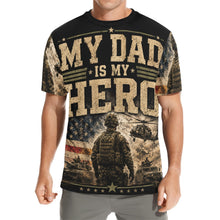 Load image into Gallery viewer, My dad is my hero Men's All Over Print Crew Neck T-Shirt