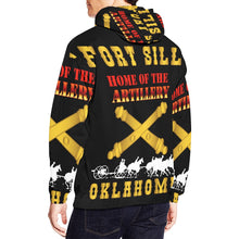 Load image into Gallery viewer, Men's All Over Print Hoodie (USA Size) (Model H13) - Army - Fort SIll, Home of Artillery w Cassion - Gold