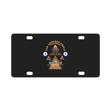 Load image into Gallery viewer, 5th Armored Group - Camp Claiborne, LA w Fire - w 758, 761, 784th Tank Bn SSI w DUI - AM SVC X 300 Classic License Plate