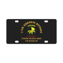 Load image into Gallery viewer, Army - SSI - 17th Airborne Division - Golden Talons - US Army Veteran X 300 Classic License Plate