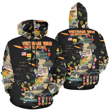 Load image into Gallery viewer, Men's All Over Print Hoodie (USA Size) (Model H13) - Map - Vietnam Units -with Wpns - Equipment