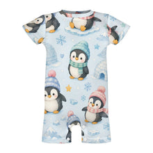 Load image into Gallery viewer, DTG 190gsm Cotton Baby Romper(All-Over Printing) - Penguin Winter Wonderland