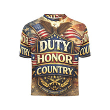Load image into Gallery viewer, Little Kids' All Over Print Crew Neck T-Shirt - Proud to Serve - Patriot Shirt - Duty Honor Country