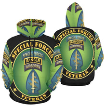 Load image into Gallery viewer, Men's All Over Print Hoodie (USA Size) (Model H13) - Special Forces - Ranger Veteran