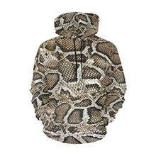 Load image into Gallery viewer, Men's All Over Print Hoodie (USA Size) (Model H13) - Brown Snake Skin