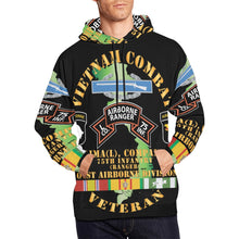 Load image into Gallery viewer, Men's All Over Print Hoodie (USA Size) (Model H13) - Vietnam Combat Vet - L Co 75th Infantry (Ranger) - 101st Airborne Div SSI