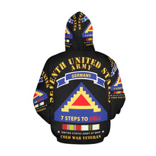 Load image into Gallery viewer, Men's All Over Print Hoodie (USA Size) (Model H13) - Army - 7th Unites States Army - 7 Steps to Hell w Germany Tab - SS w COLD WAR SVC