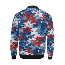 Load image into Gallery viewer, Bomber Jacket - Distressed American Flag Camo Pattern