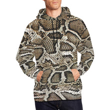 Load image into Gallery viewer, Men's All Over Print Hoodie (USA Size) (Model H13) - Brown Snake Skin