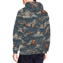 Load image into Gallery viewer, AOP Hoodie - Vintage Coast Guard Maritime Pattern Men's All Over Print Hoodie (USA Size)