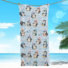 Load image into Gallery viewer, Children's Bath Towel (All-Over Printing) - Penguin Winter Wonderland