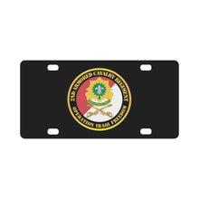Load image into Gallery viewer, 2nd Armored Cavalry Regiment DUI - Red White - Operation Iraqi Freedom X 300 Classic License Plate
