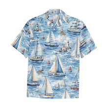 Load image into Gallery viewer, Watercolor Sailboat Seascape Men's All Over Print Hawaiian Shirt With Chest Pocket