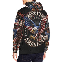 Load image into Gallery viewer, Proud to be American - 250th anniversary w Fireworks Men's All Over Print Hoodie (USA Size) (Model H13)