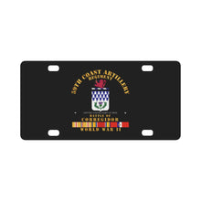 Load image into Gallery viewer, Army - 59th Coast Artillery Regiment - Battle of Corregidor - WWII w PAC SVC Classic License Plate