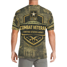 Load image into Gallery viewer, Men's All Over Print Crew Neck T-Shirt - Tribute Tee - United States Army Combat Veteran