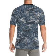 Load image into Gallery viewer, Vintage Air Force Aviation Pattern Men's All Over Print Crew Neck T-Shirt