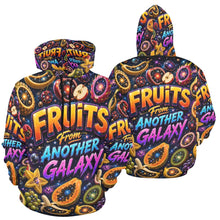Load image into Gallery viewer, AOP Hoodie - Fruits from another galaxy Men's All Over Print Hoodie (USA Size) (Model H13)