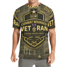 Load image into Gallery viewer, Men's All Over Print Crew Neck T-Shirt - Tribute Tee - United States Army Combat Wounded Veteran