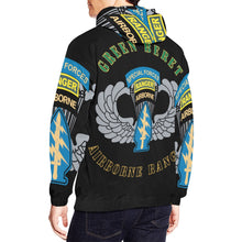 Load image into Gallery viewer, Men's All Over Print Hoodie (USA Size) (Model H13) - Emblem - SOF - Airborne Ranger - Green Beret
