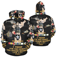 Load image into Gallery viewer, Army - Korea Map - 2nd Infantry Div - C Trp, 4th Sqdr, 7th Cav (Air Cav) w AC - SVC X 300 Men's All Over Print Hoodie (USA Size) (Model H13)