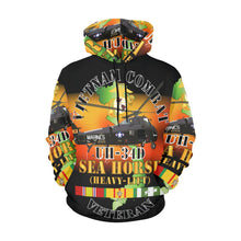 Load image into Gallery viewer, Men's All Over Print Hoodie (USA Size) (Model H13) - Vietnam Combat Vet - UH-34D Sea Horse w VN SVC