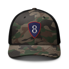 Load image into Gallery viewer, Camouflage trucker hat - SSI - 8th Personnel Command wo Txt X 300