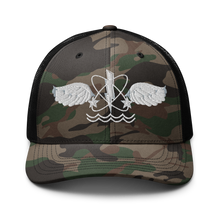 Load image into Gallery viewer, Camouflage trucker hat - Navy - Rate - Aviation Warfare Systems Operator wo Txt X 300