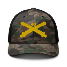 Load image into Gallery viewer, Camouflage trucker hat - Army - 40th Artillery Branch wo Txt