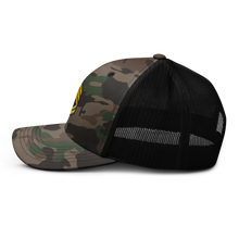 Load image into Gallery viewer, Camouflage trucker hat - Army - Enlisted - Sergeant First Class - SFC - Blue X 300