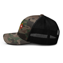 Load image into Gallery viewer, Camouflage trucker hat - Army - 124th Signal Bn - Voice Iron Horse - Vietnam Vet