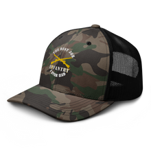 Load image into Gallery viewer, Camouflage trucker hat - Army - The Best Job I ever had - Infantry Br - US Army X 300