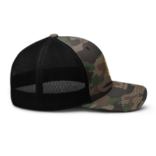 Load image into Gallery viewer, Camouflage trucker hat - Army - Enlisted - Sergeant First Class - SFC - Blue X 300