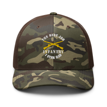 Load image into Gallery viewer, Camouflage trucker hat - Army - The Best Job I ever had - Infantry Br - US Army X 300