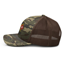 Load image into Gallery viewer, Camouflage trucker hat - Army - 124th Signal Bn - Voice Iron Horse - Vietnam Vet