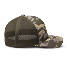 Load image into Gallery viewer, Camouflage trucker hat - Army - Enlisted - Sergeant First Class - SFC - Blue X 300